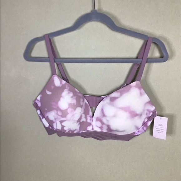Auden Orchid leaves lavender and white Wirefree push-up Bra Size 38C - Picture 5 of 11